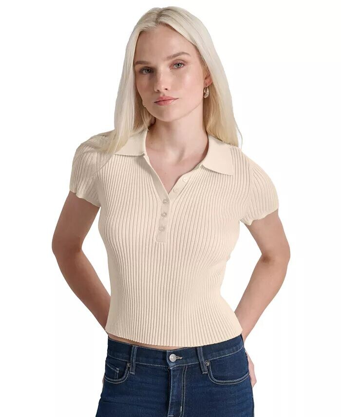 Женская трикотажная рубашка-поло в рубчик с короткими рукавами DKNY Jeans, бежевый
Женская трикотажная рубашка-поло в рубчик с короткими рукавами DKNY Jeans, бежевый