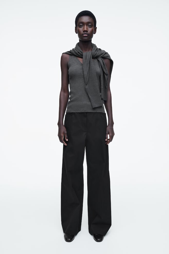 Широкие хлопковые брюки Cos, черный
Широкие хлопковые брюки Cos, черный