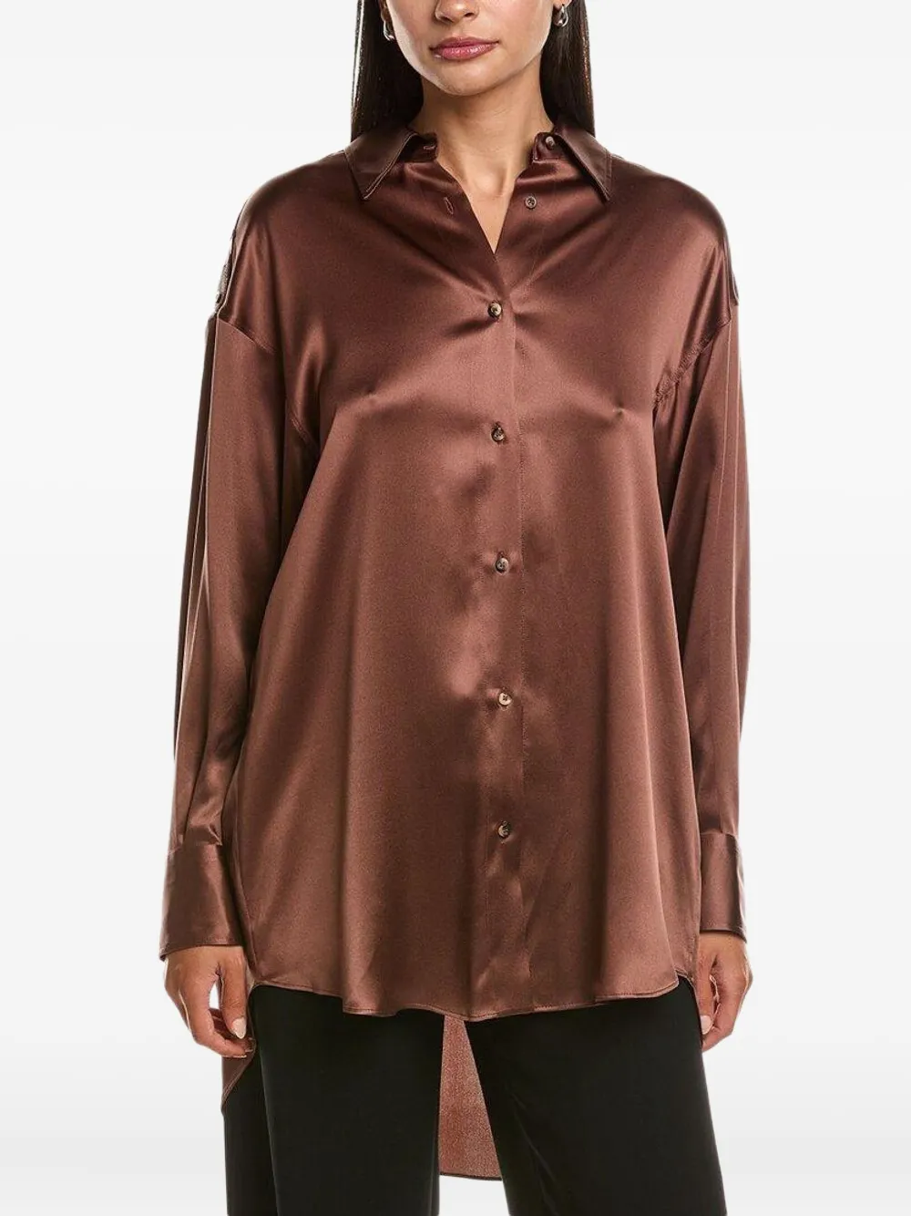 Атласная рубашка с асимметричным подолом Brunello Cucinelli, коричневый
Атласная рубашка с асимметричным подолом Brunello Cucinelli, коричневый