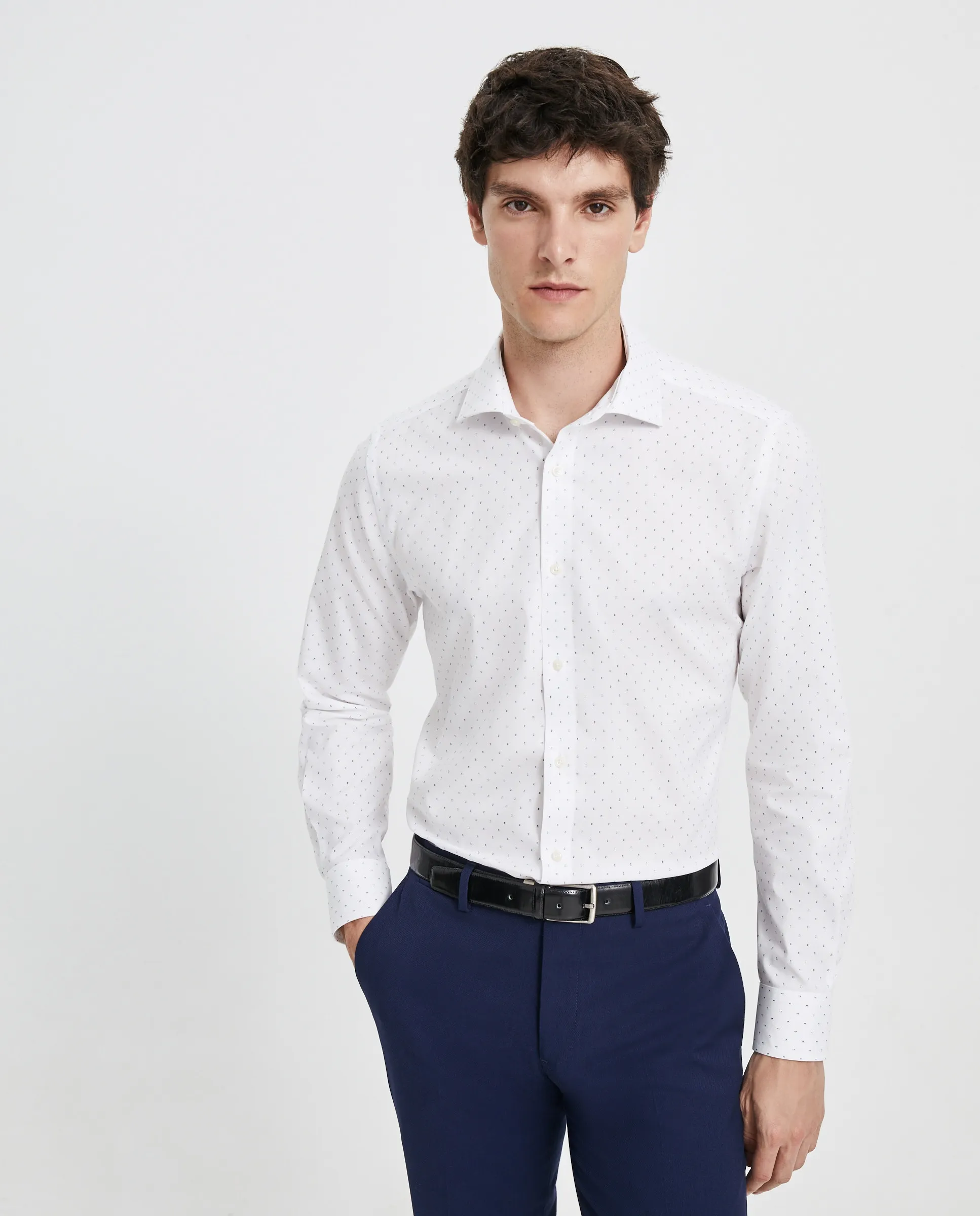 Мужская рубашка с геометрическим принтом Coolmax Easy Wear, белый
Мужская рубашка с геометрическим принтом Coolmax Easy Wear, белый