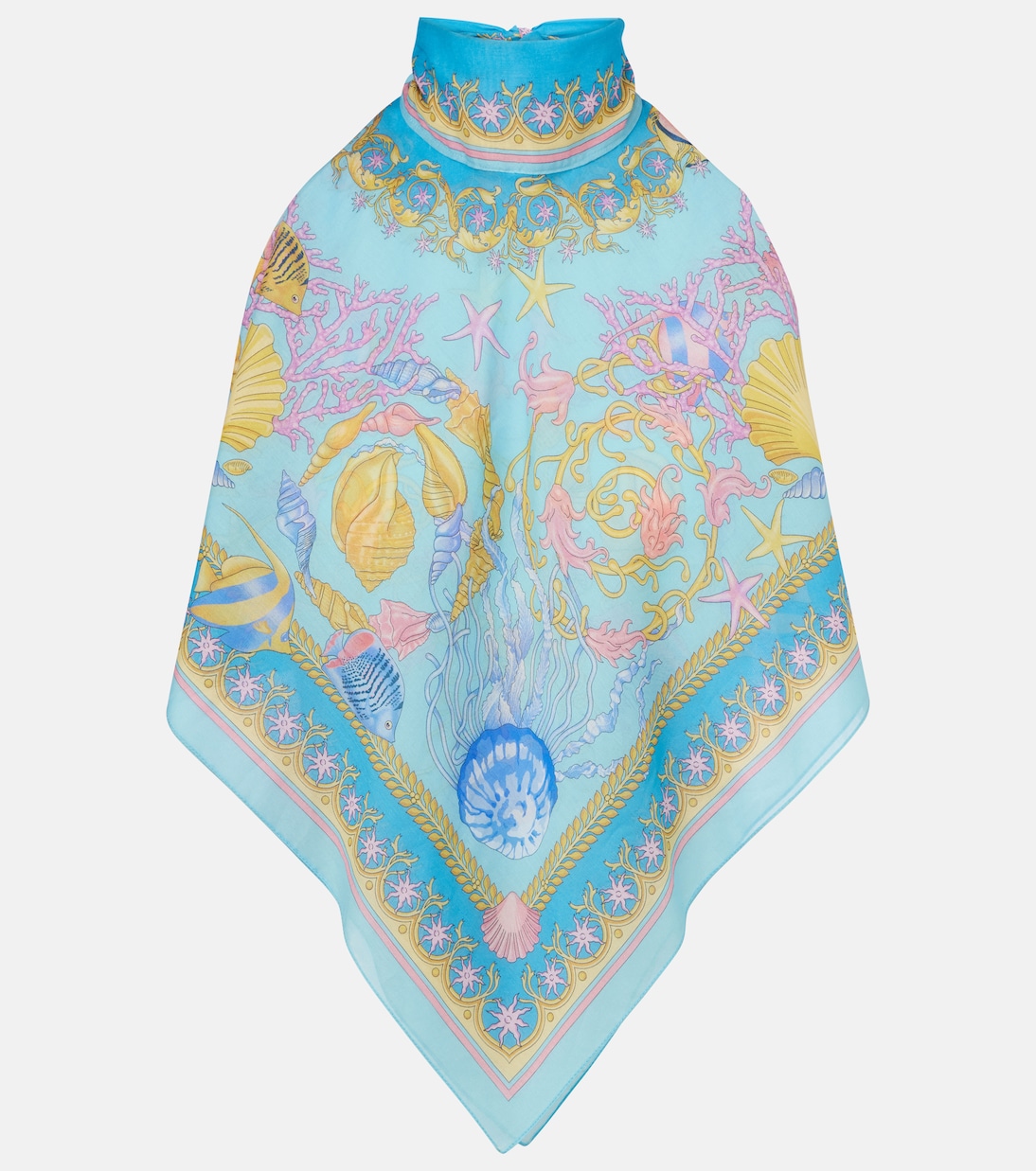 Хлопковая и шёлковая топ с принтом на бретелях Versace, Azur+Multicolor
Хлопковая и шёлковая топ с принтом на бретелях Versace, Azur+Multicolor