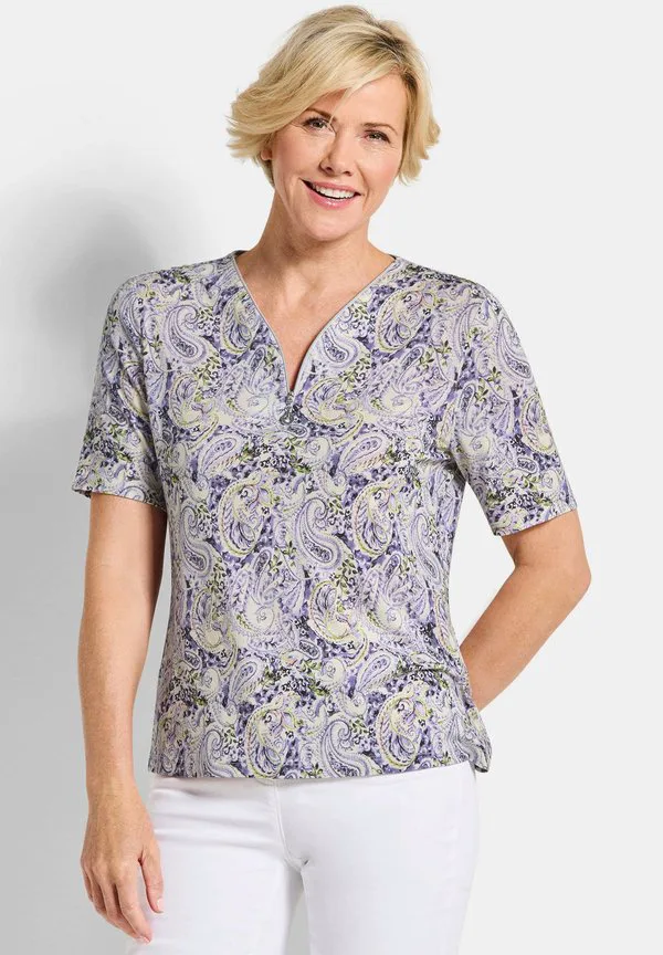 Футболка с принтом mit reissverschluss am ausschnitt Goldner, Lilac/Green Patterned, Зеленый, Футболка с принтом mit reissverschluss am ausschnitt Goldner, Lilac/Green Patterned
Футболка с принтом mit reissverschluss am ausschnitt Goldner, Lilac/Green Patterned, Зеленый, Футболка с принтом mit reissverschluss am ausschnitt Goldner, Lilac/Green Patterned