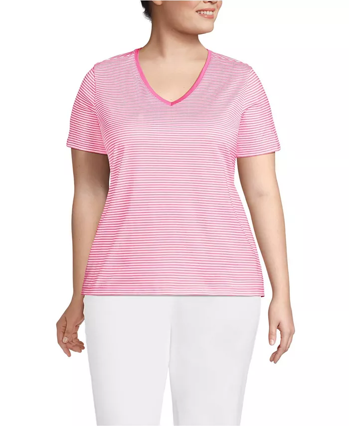 Плюс сайз свободная футболка с V-образным вырезом из хлопка Supima Lands' End, розовый
Плюс сайз свободная футболка с V-образным вырезом из хлопка Supima Lands' End, розовый