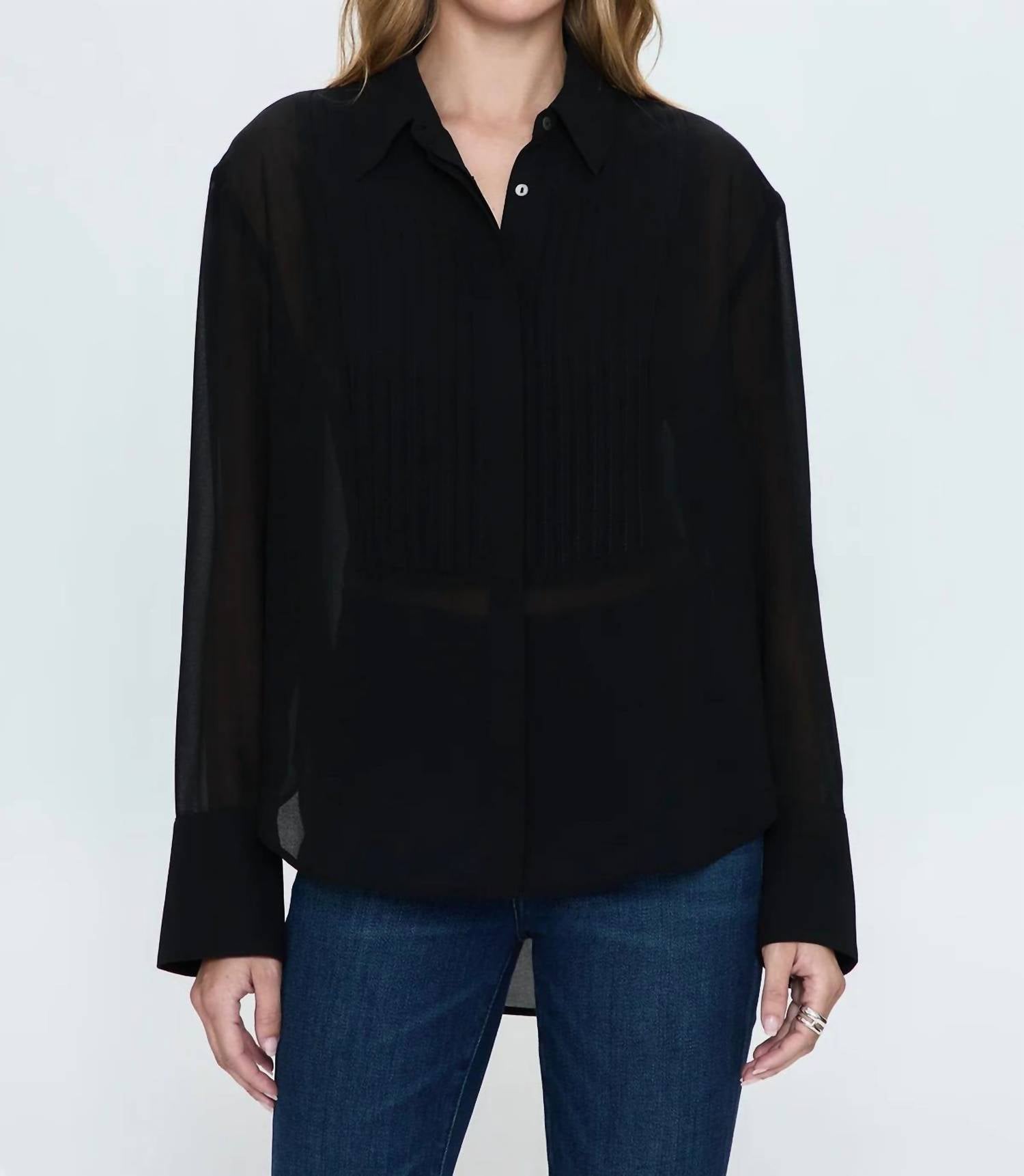 Шарлотта рубашка на пуговицах в цвете Noir PISTOLA, Noir 
Шарлотта рубашка на пуговицах в цвете Noir PISTOLA, Noir