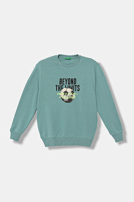 Детская хлопковая толстовка United Colors Of Benetton, бирюзовый 
Детская хлопковая толстовка United Colors Of Benetton, бирюзовый