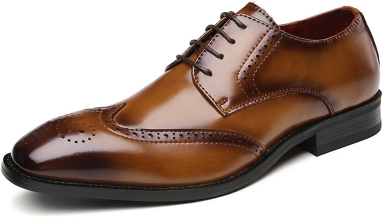 Мужские оксфорды с отделкой броги из натуральной кожи, без шнуровки, модные, с крылатым носком, шнуровкой, удобные, с нескользящей массивной подошвой, деловые туфли для работы, вождения и вечеринок Neuugo, коричневый
Мужские оксфорды с отделкой броги из натуральной кожи, без шнуровки, модные, с крылатым носком, шнуровкой, удобные, с нескользящей массивной подошвой, деловые туфли для работы, вождения и вечеринок Neuugo, коричневый