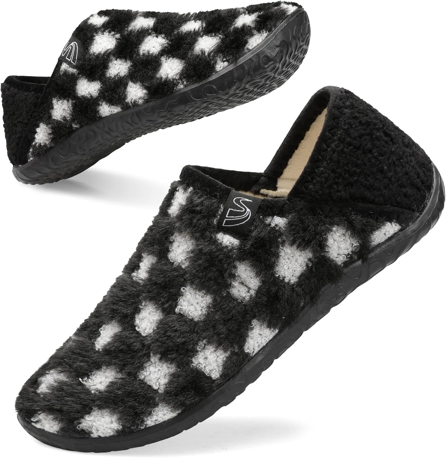 Домашние тапочки Spesoul Fuzzy House для женщин и мужчин, закрытая задняя часть, легкие, с мягкой искусственной меховой подкладкой, тапочки-носки для дома, спальни, офиса, йоги и прогулок на улице, черный/белый
Домашние тапочки Spesoul Fuzzy House для женщин и мужчин, закрытая задняя часть, легкие, с мягкой искусственной меховой подкладкой, тапочки-носки для дома, спальни, офиса, йоги и прогулок на улице, черный/белый