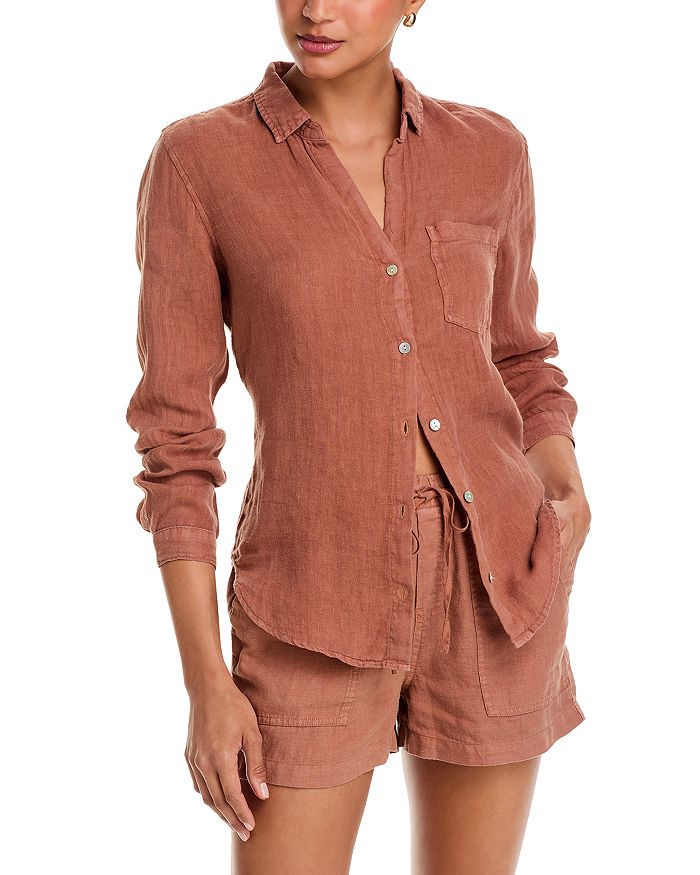 Льняная рубашка с карманом на пуговицах Bella Dahl, коричневый/бежевый
Льняная рубашка с карманом на пуговицах Bella Dahl, коричневый/бежевый