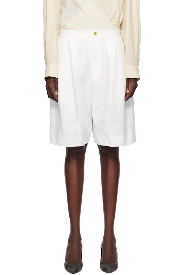 Шорты из полиэстера саржевого плетения Black Comme Des Garçons, белый
Шорты из полиэстера саржевого плетения Black Comme Des Garçons, белый