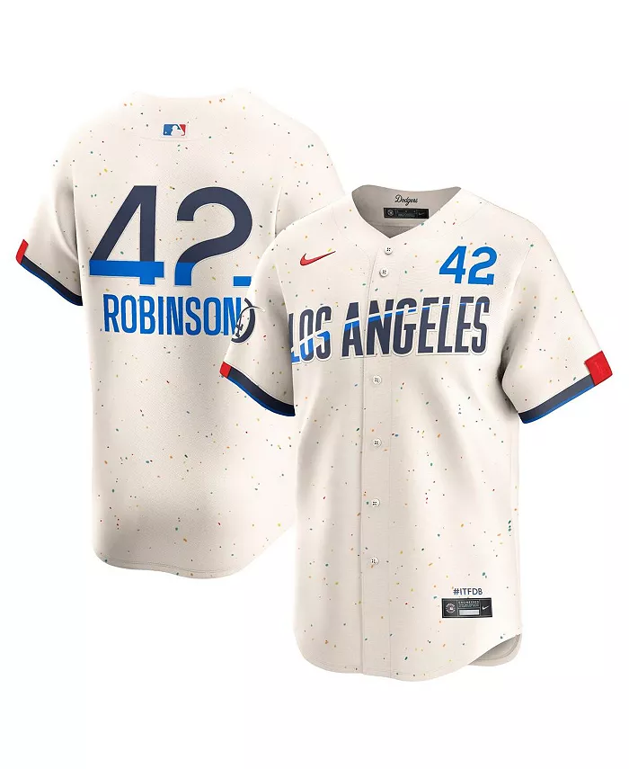 Мужская бейсбольная джерси Los Angeles Dodgers 2024 City Connect Limited с именем Jackie Robinson в кремовом цвете Nike
Мужская бейсбольная джерси Los Angeles Dodgers 2024 City Connect Limited с именем Jackie Robinson в кремовом цвете Nike