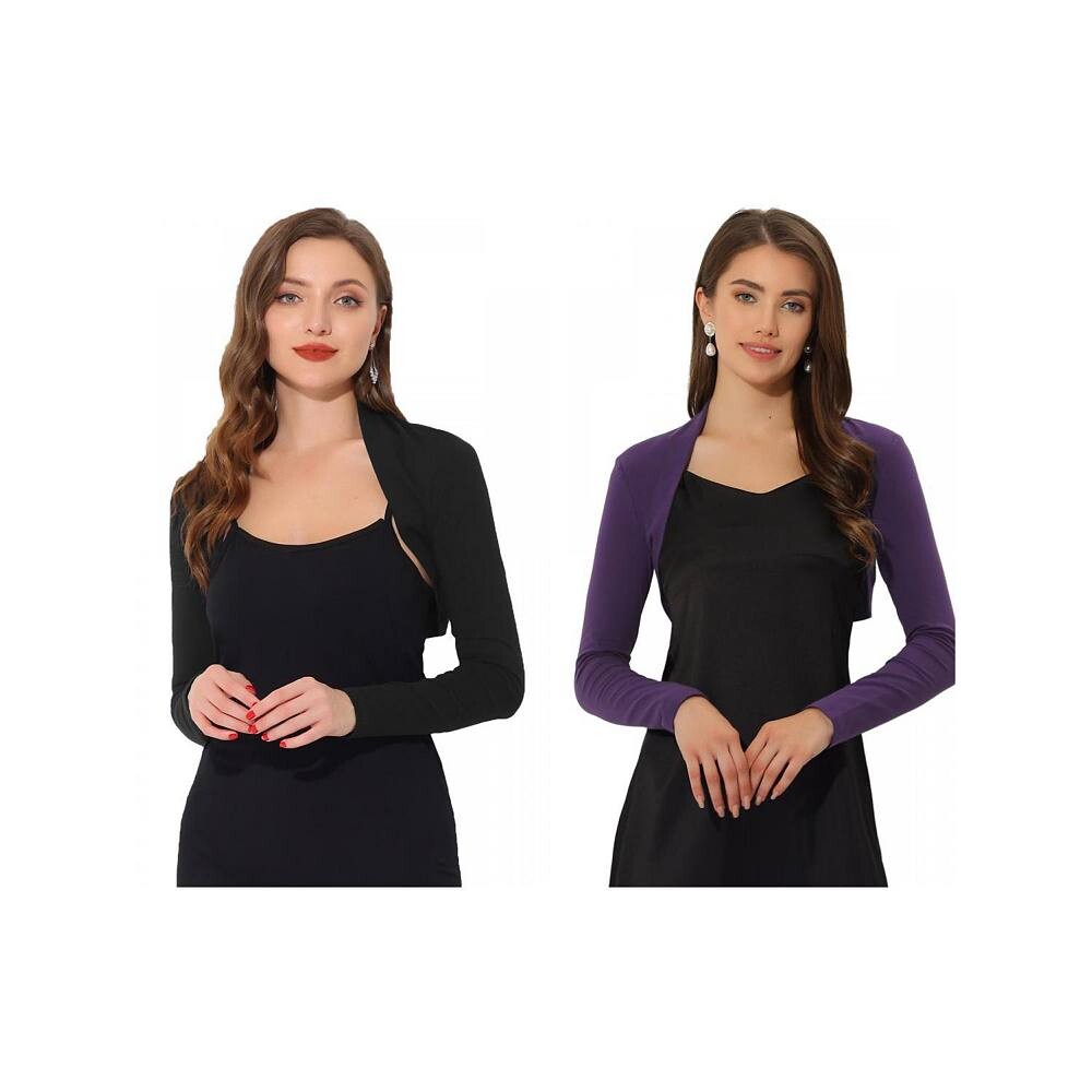 2 упаковки элегантных женских трикотажных болеро с длинными рукавами и открытым передом ALLEGRA K, цвет Black Purple
2 упаковки элегантных женских трикотажных болеро с длинными рукавами и открытым передом ALLEGRA K, цвет Black Purple