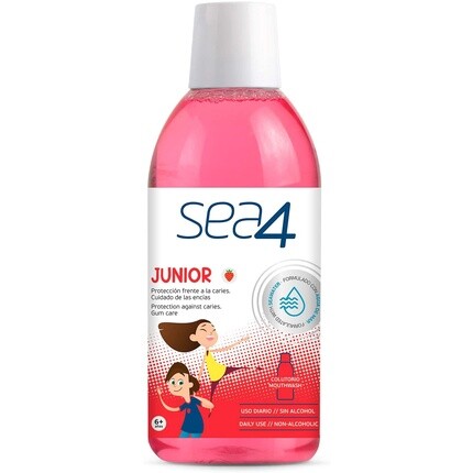 Sea4 Junior Daily Use, Защита от кариеса, Уход за деснами, Формула с морской водой, Без спирта, Вкус клубники 500 мл
Sea4 Junior Daily Use, Защита от кариеса, Уход за деснами, Формула с морской водой, Без спирта, Вкус клубники 500 мл