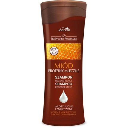 Восстанавливающий шампунь по традиционному рецепту для сухих и поврежденных волос с медом и молочными протеинами 300мл, Joanna
Восстанавливающий шампунь по традиционному рецепту для сухих и поврежденных волос с медом и молочными протеинами 300мл, Joanna