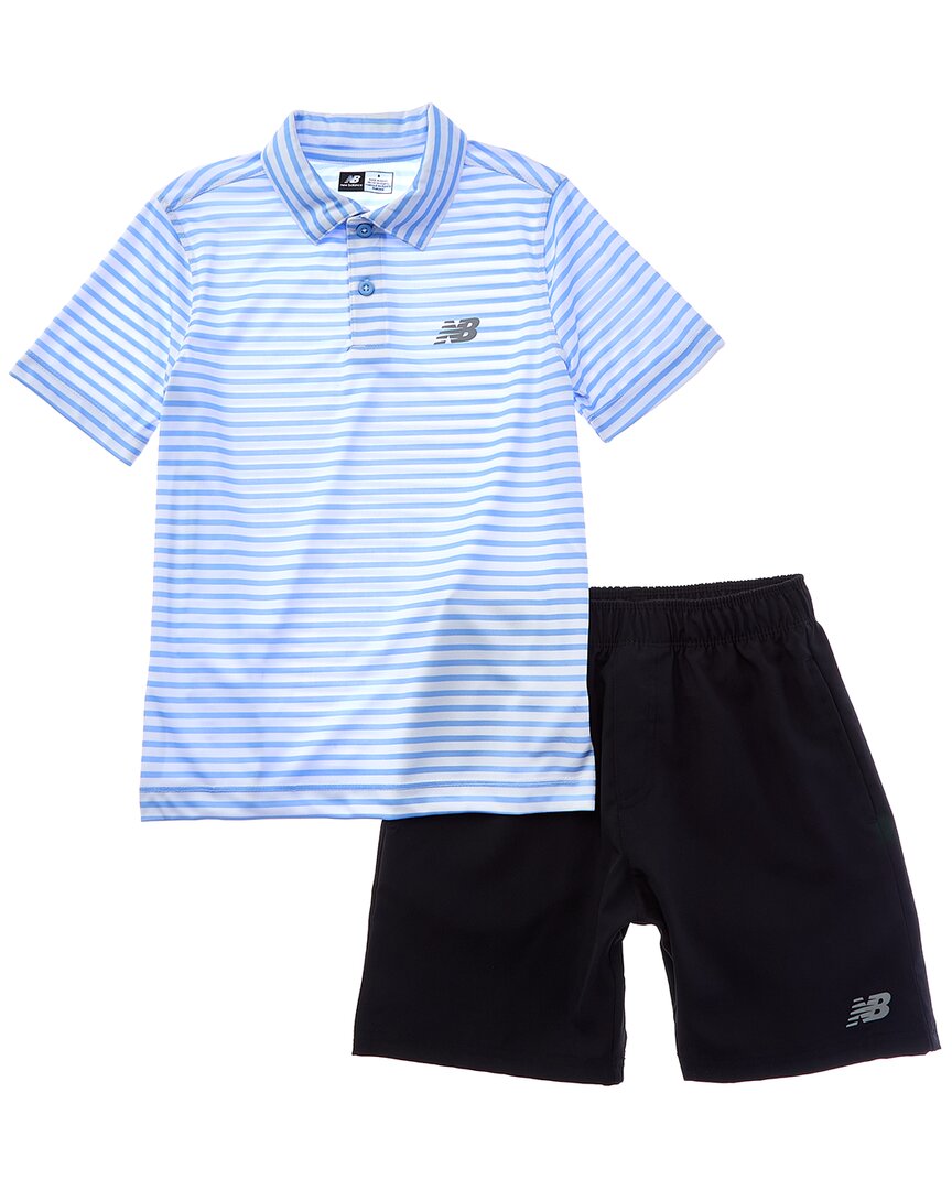 New Balance Двухкомпонентный комплект поло и шортов, синий
New Balance Двухкомпонентный комплект поло и шортов, синий