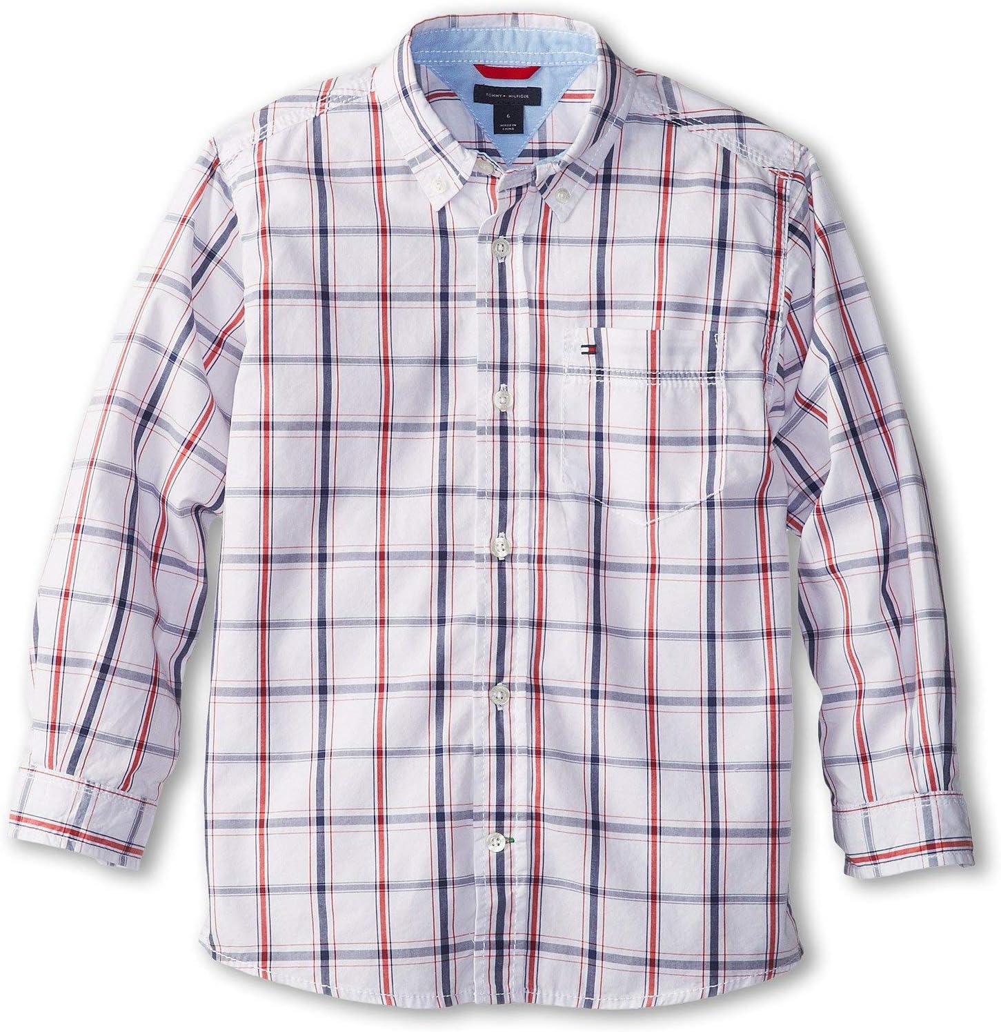 Рубашка Tommy Hilfiger для мальчиков в клетку, однотонная, на пуговицах (для детей старшего возраста), Samuel Classic White
Рубашка Tommy Hilfiger для мальчиков в клетку, однотонная, на пуговицах (для детей старшего возраста), Samuel Classic White
