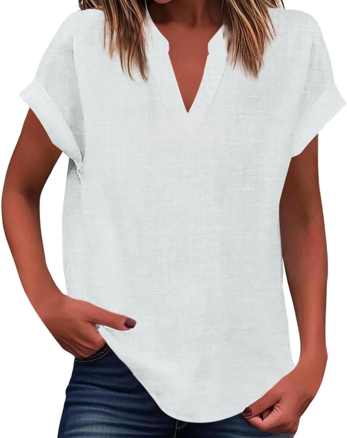 Льняная рубашка для женщин с коротким рукавом и V-образным вырезом Floleo
Льняная рубашка для женщин с коротким рукавом и V-образным вырезом Floleo