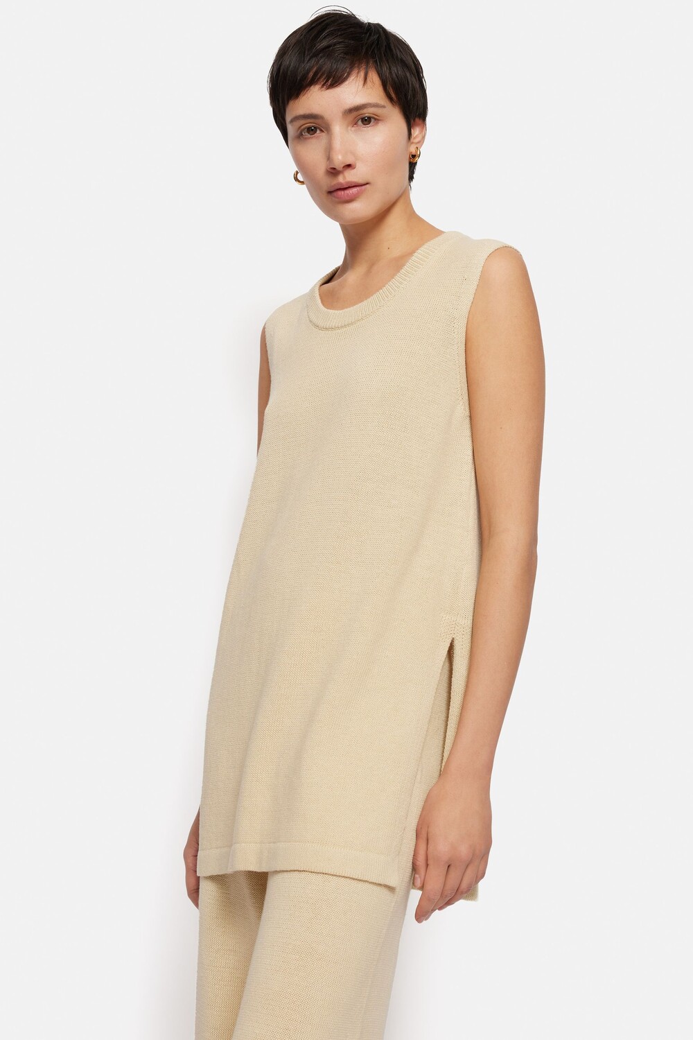 Туника льняного и хлопкового трикотажа Jigsaw, бежевый
Туника льняного и хлопкового трикотажа Jigsaw, бежевый