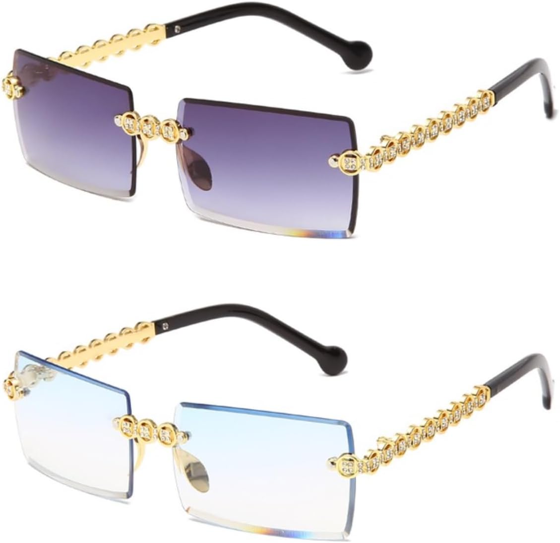 Солнцезащитные очки без оправы прямоугольной формы, стильные, идеально подходят для небольших квадратных металлических очков с защитой от УФ-излучения UV400 UQKY, Black/White
Солнцезащитные очки без оправы прямоугольной формы, стильные, идеально подходят для небольших квадратных металлических очков с защитой от УФ-излучения UV400 UQKY, Black/White