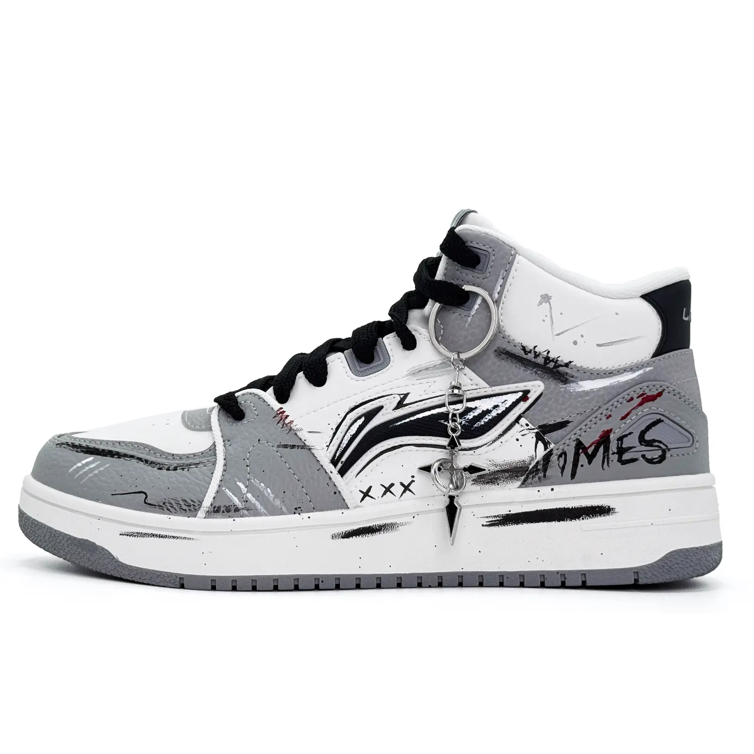 Мужские высокие скейтбордные кроссовки Li Ning Tianji HI: износостойкие, легкие и дышащие., серый белый черный
Мужские высокие скейтбордные кроссовки Li Ning Tianji HI: износостойкие, легкие и дышащие., серый белый черный