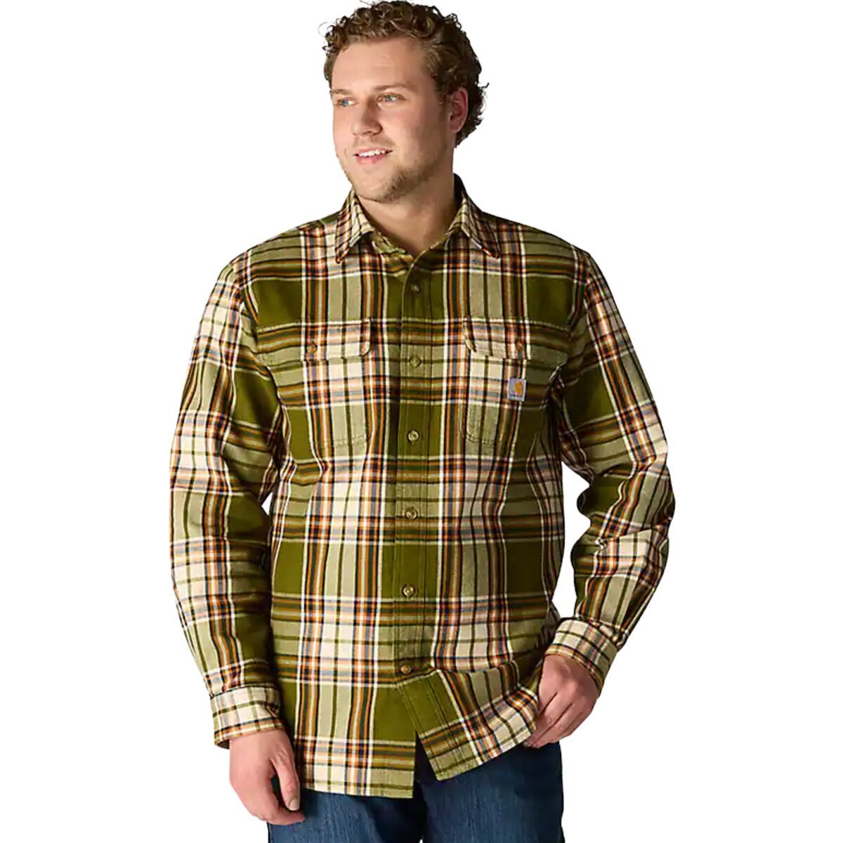 Рубашка Loose Heavyweight Flannel LS в клетку Carhartt, зеленый 
Рубашка Loose Heavyweight Flannel LS в клетку Carhartt, зеленый