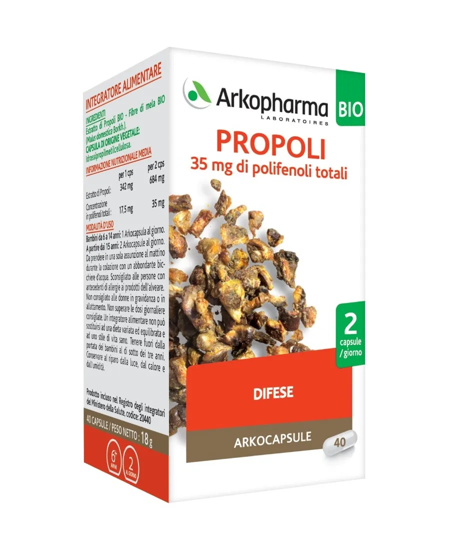 Arkopharma Propolis Bio 40 капсул Добавка для иммунной защиты
Arkopharma Propolis Bio 40 капсул Добавка для иммунной защиты