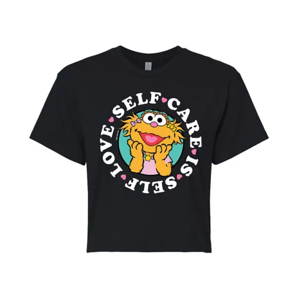 Детская укороченная футболка Sesame Street «Забота о себе — это любовь к себе» Licensed Character, черный 
Детская укороченная футболка Sesame Street «Забота о себе — это любовь к себе» Licensed Character, черный