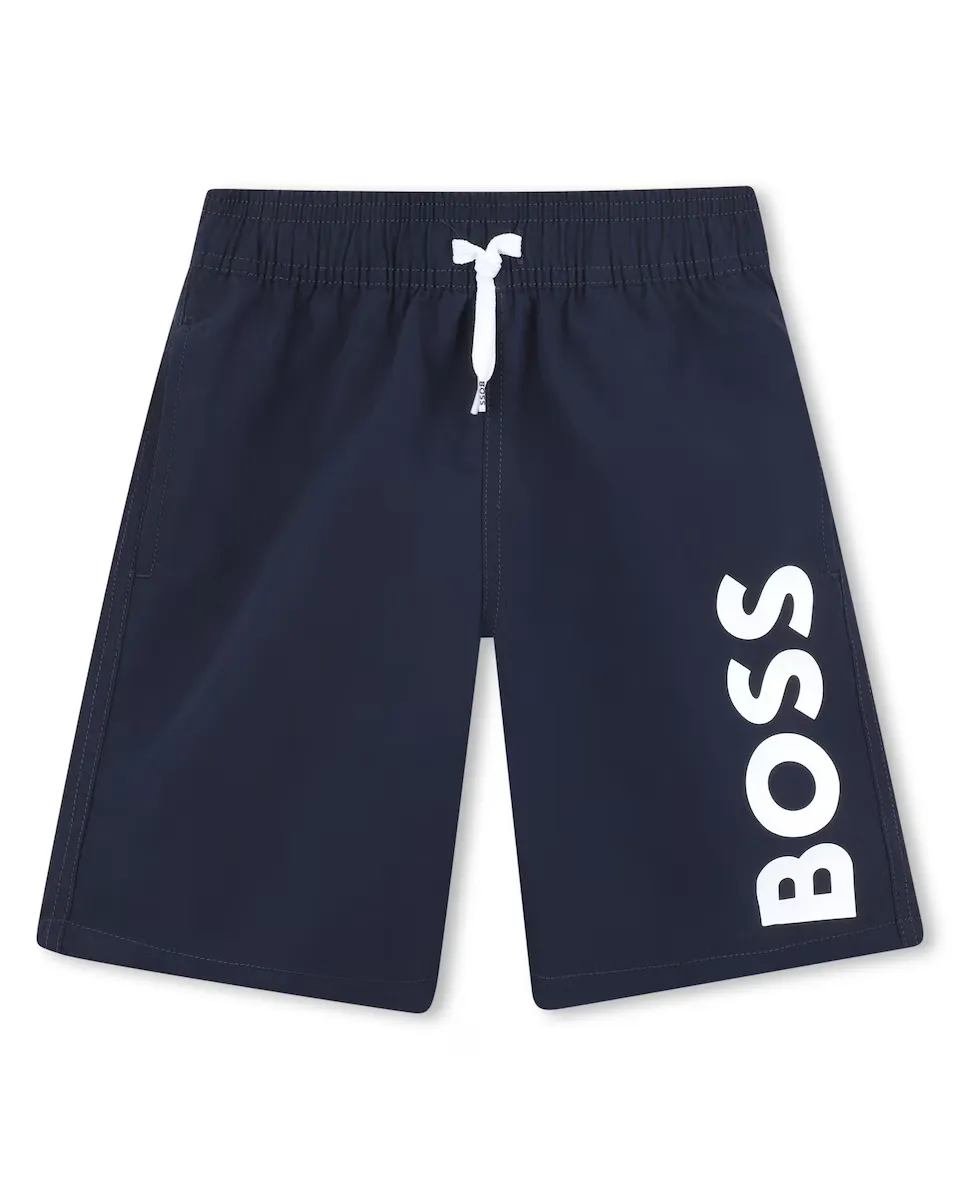 Купальник для мальчиков с логотипом на ноге и кулиской BOSS Kidswear, тёмно-синий
Купальник для мальчиков с логотипом на ноге и кулиской BOSS Kidswear, тёмно-синий
