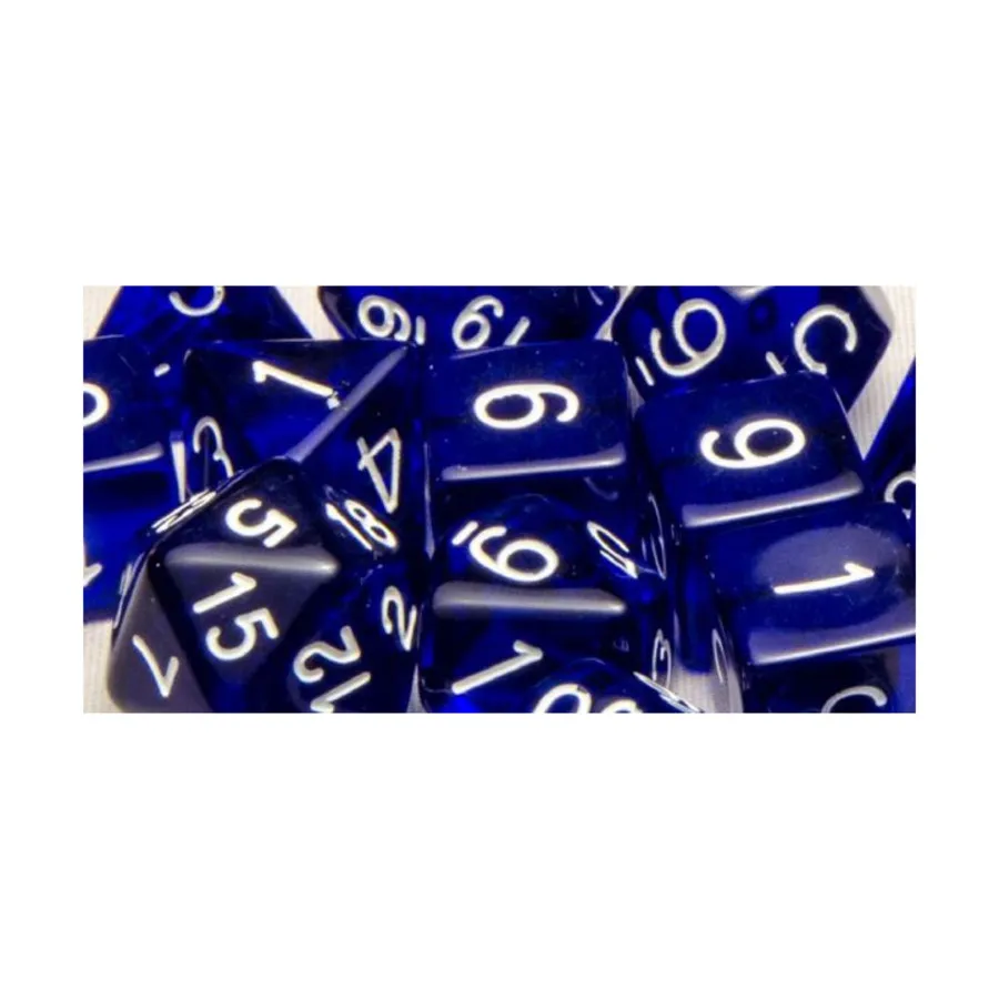 Многогранные игральные кости — полупрозрачные темно-синие с белым (15), Game Dice - Translucent (Role 4 Initiative)
Многогранные игральные кости — полупрозрачные темно-синие с белым (15), Game Dice - Translucent (Role 4 Initiative)