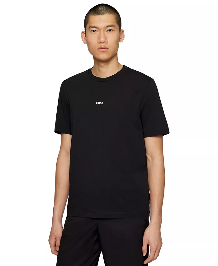 Мужская футболка свободного кроя с логотипом Hugo Boss, черный
Мужская футболка свободного кроя с логотипом Hugo Boss, черный