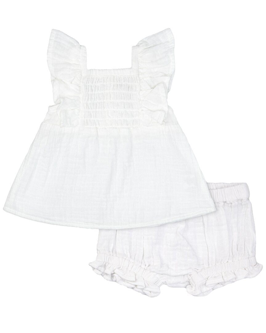 Monica + Andy комплект из 2 предметов из марли со сборкой, белый
Monica + Andy комплект из 2 предметов из марли со сборкой, белый