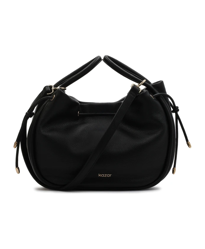 Черная кожаная сумка с ремешком Kazar, черный
Черная кожаная сумка с ремешком Kazar, черный