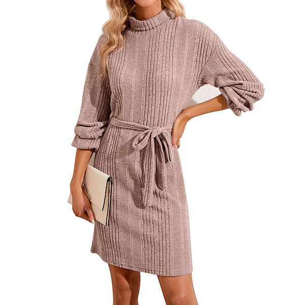 Женское платье-свитер с длинным рукавом, воротником-стойкой и завязкой на талии Kojooin, Light Pink
Женское платье-свитер с длинным рукавом, воротником-стойкой и завязкой на талии Kojooin, Light Pink