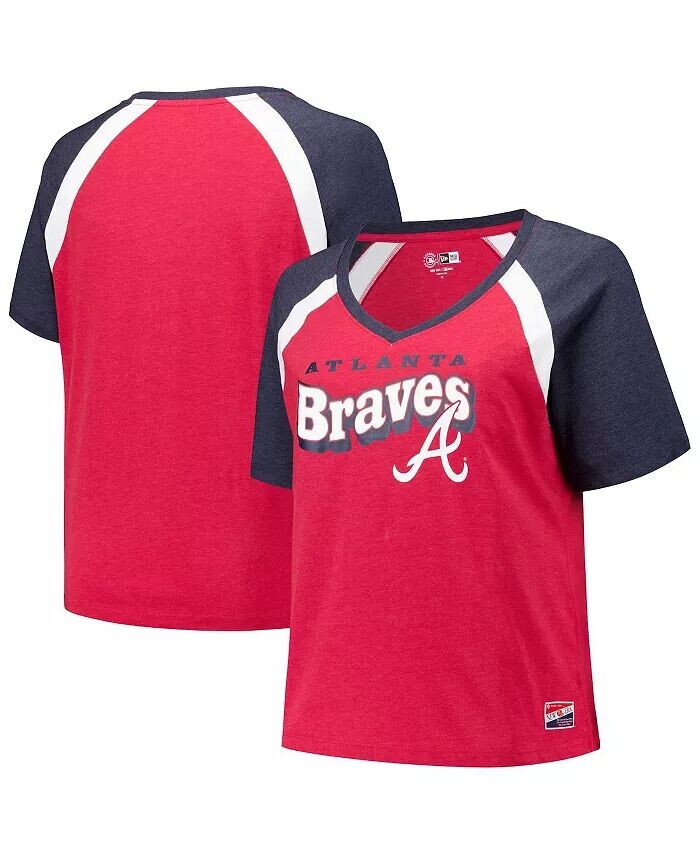 Женская красная футболка Atlanta Braves размера плюс с V-образным вырезом и реглан New Era
Женская красная футболка Atlanta Braves размера плюс с V-образным вырезом и реглан New Era