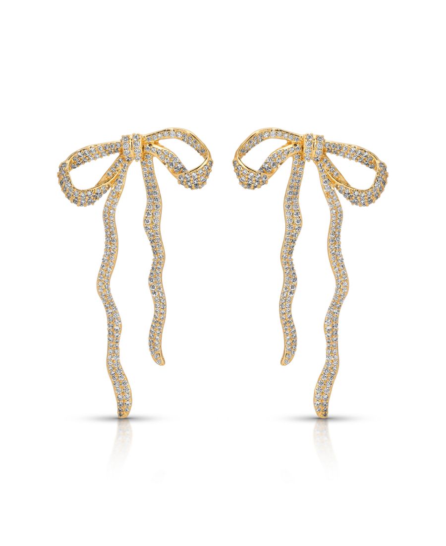 Позолоченные серьги-банты с инкрустацией ETTIKA, Gold
Позолоченные серьги-банты с инкрустацией ETTIKA, Gold