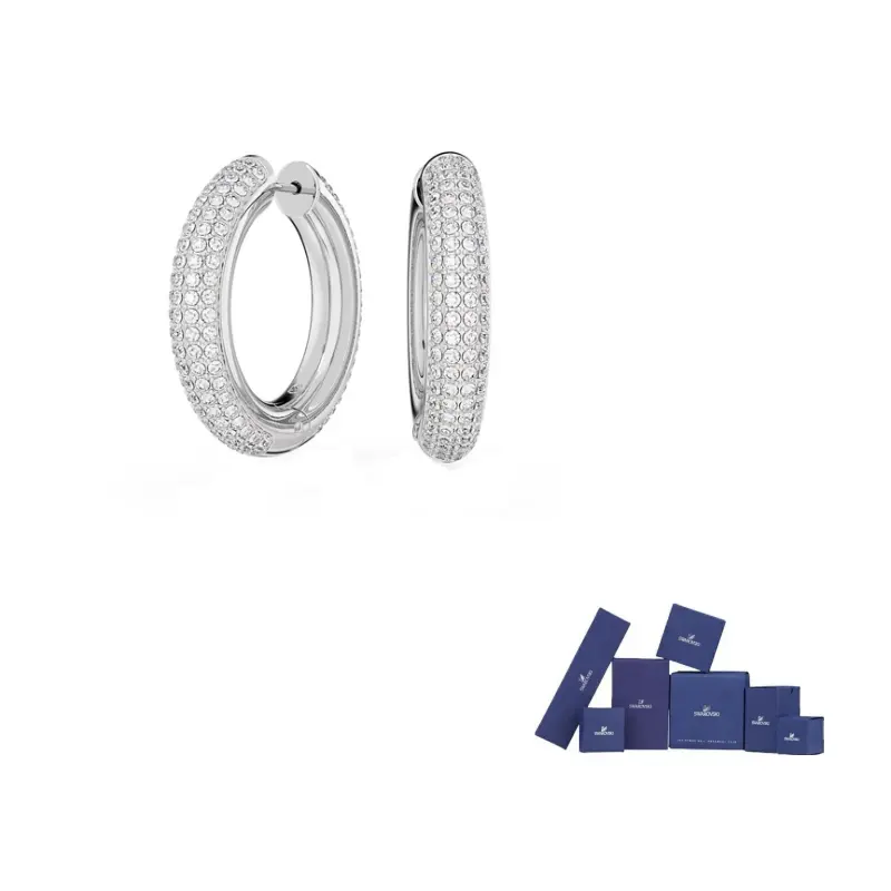 Dextera Crystal Embellished Hoop Earrings Swarovski, серебряный
Dextera Crystal Embellished Hoop Earrings Swarovski, серебряный