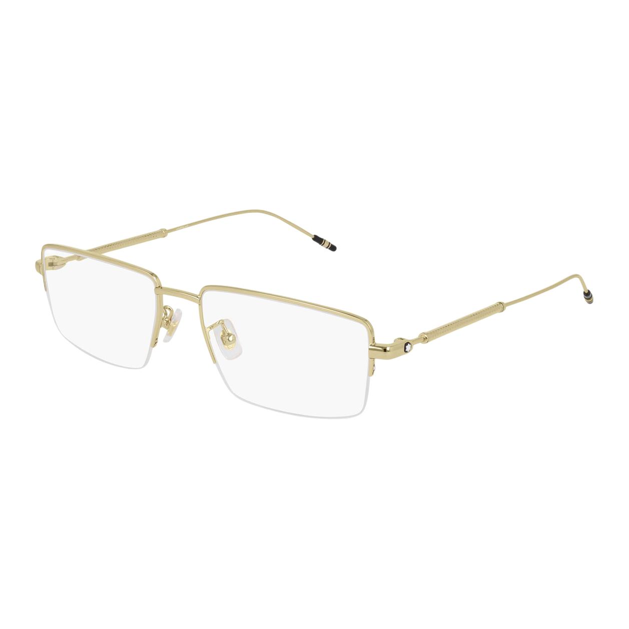 MONTBLANC Мужские золотые металлические прямоугольные очки, Gold 
MONTBLANC Мужские золотые металлические прямоугольные очки, Gold