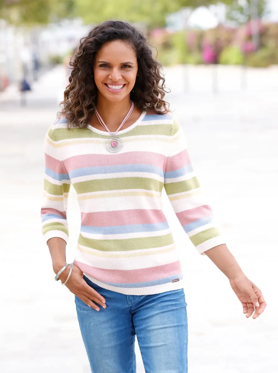 Casual Looks Полосатый свитер "Пуловер", цвет Hortensie-Ecru-Geringelt
Casual Looks Полосатый свитер "Пуловер", цвет Hortensie-Ecru-Geringelt