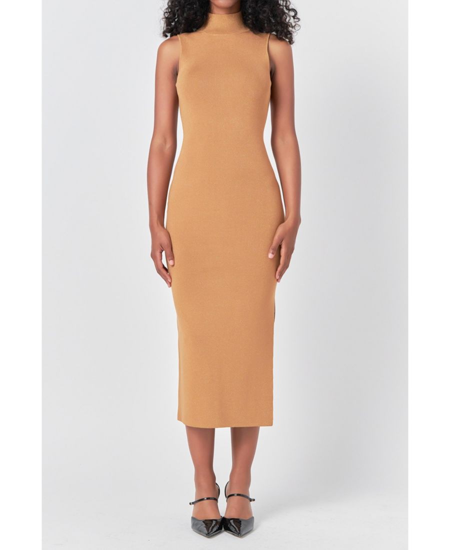 Женское миди-платье с высоким воротником и люрексом endless rose, Camel
Женское миди-платье с высоким воротником и люрексом endless rose, Camel