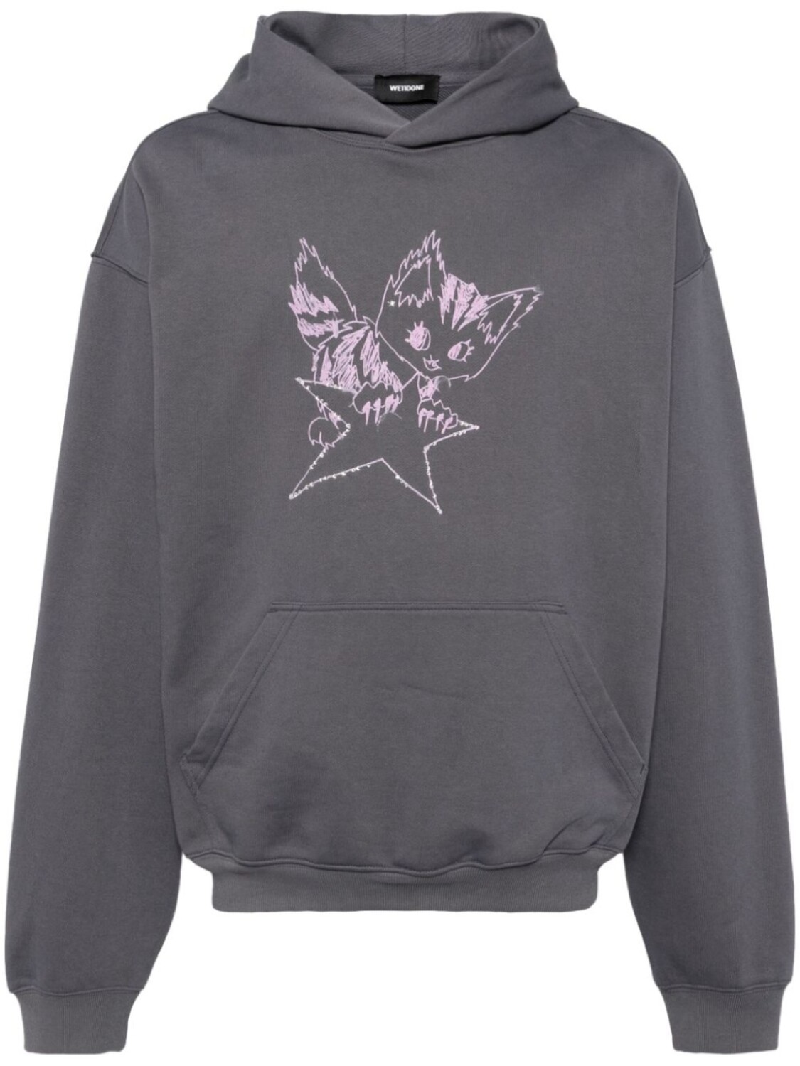 We11done худи с принтом, серый 
We11done худи с принтом, серый