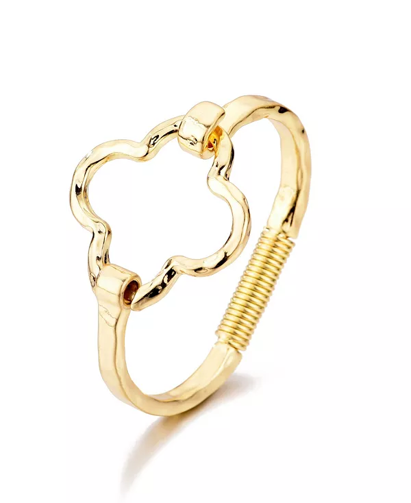 Позолоченный кованый браслет-манжета с изображением клевера Adornia, gold
Позолоченный кованый браслет-манжета с изображением клевера Adornia, gold