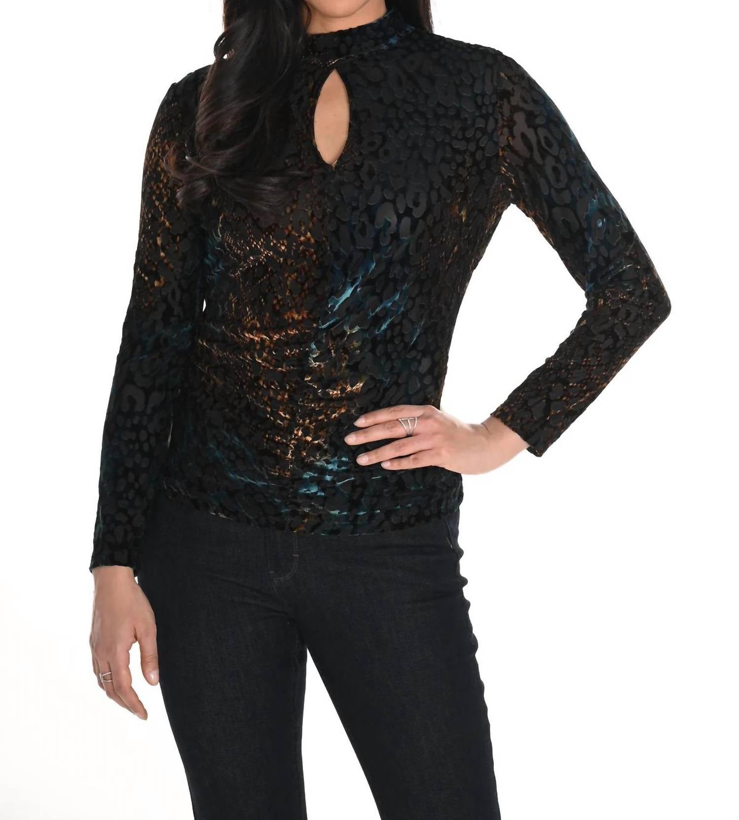 Футболка женская Frank Lyman, черный/бирюзовый 
Футболка женская Frank Lyman, черный/бирюзовый