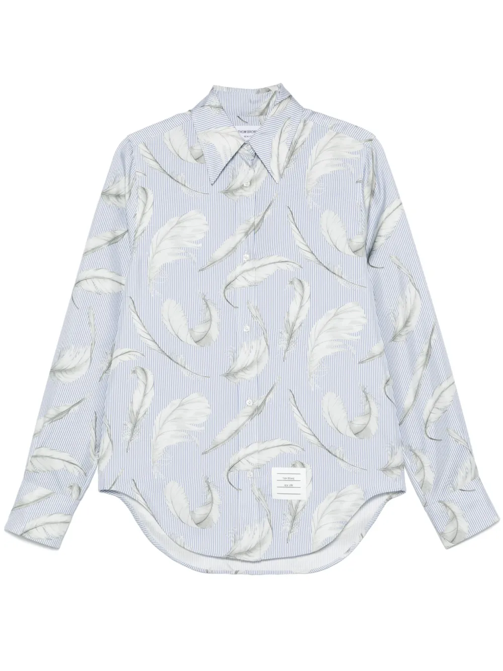 Шелковая рубашка с принтом THOM BROWNE, синий
Шелковая рубашка с принтом THOM BROWNE, синий