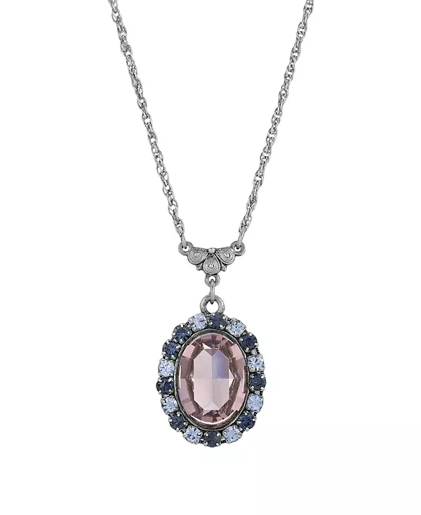 Ожерелье с овальным кулоном из фиолетово-синего кристалла 2028, purple
Ожерелье с овальным кулоном из фиолетово-синего кристалла 2028, purple