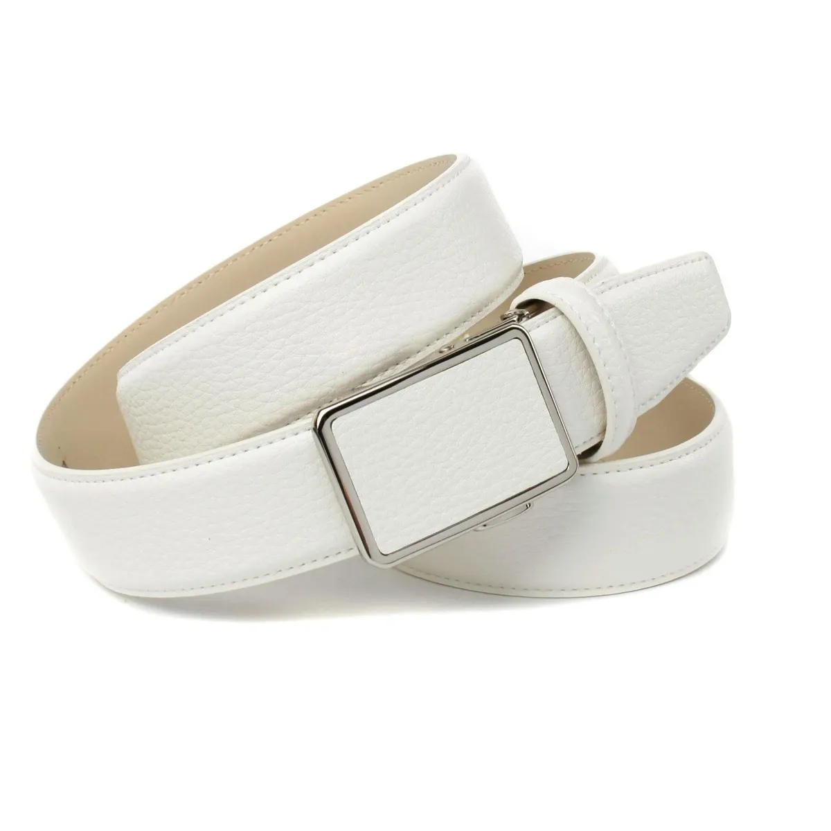 Кожаный ремень Anthoni Crown с отстрочкой в тон, слегка изогнутый, белый
Кожаный ремень Anthoni Crown с отстрочкой в тон, слегка изогнутый, белый