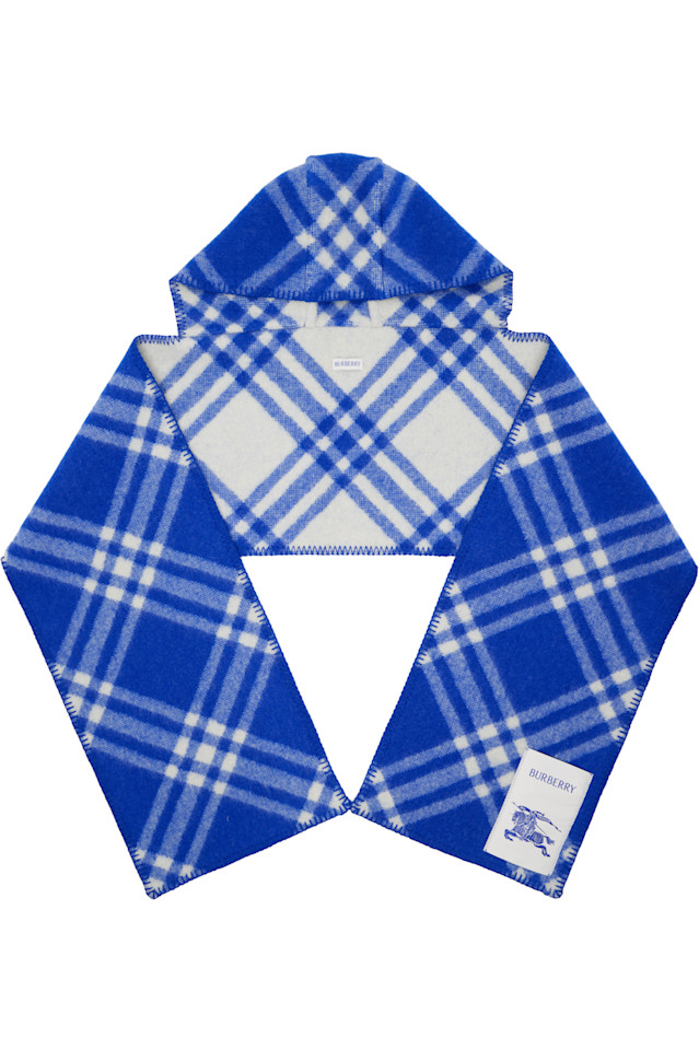 Burberry Темно-Синий клетчатый шарф с капюшоном
Burberry Темно-Синий клетчатый шарф с капюшоном