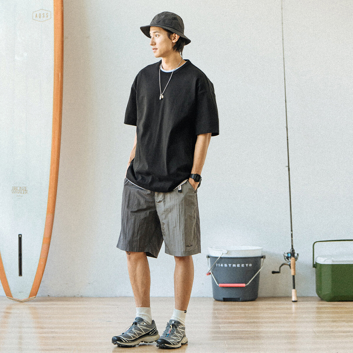 714STREET Повседневные шорты унисекс, Темный армейский зеленый
714STREET Повседневные шорты унисекс, Темный армейский зеленый