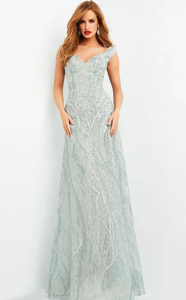 Jovani Вышитое Вечернее Платье 
Jovani Вышитое Вечернее Платье