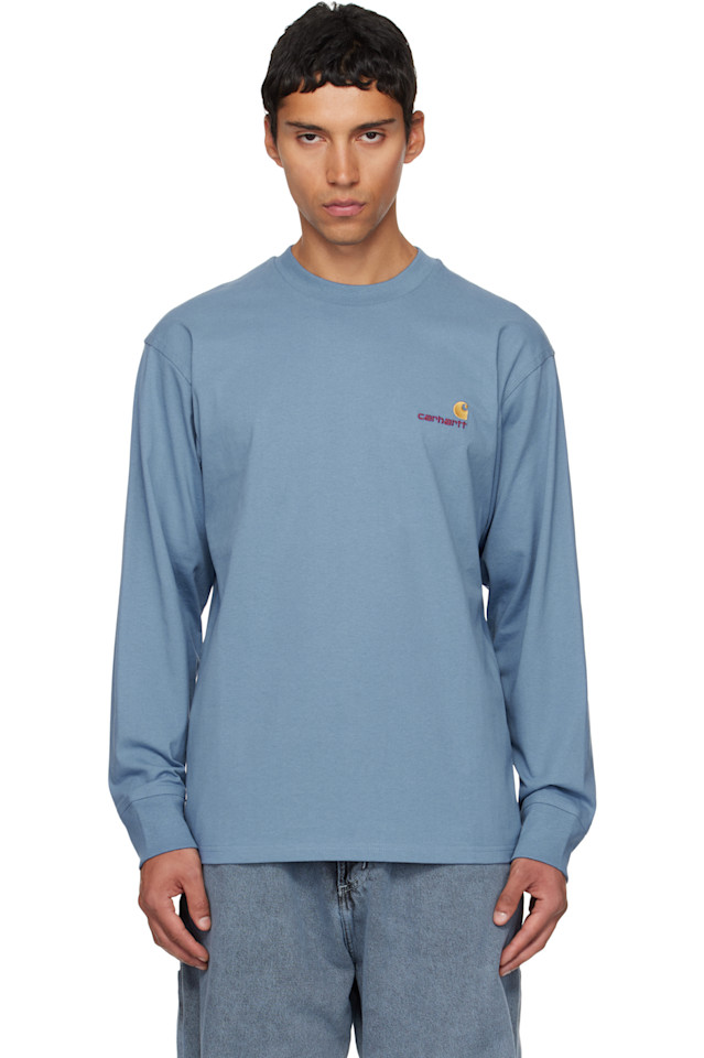 Carhartt Work In Progress Синяя футболка с длинными рукавами и надписью в американском стиле
Carhartt Work In Progress Синяя футболка с длинными рукавами и надписью в американском стиле