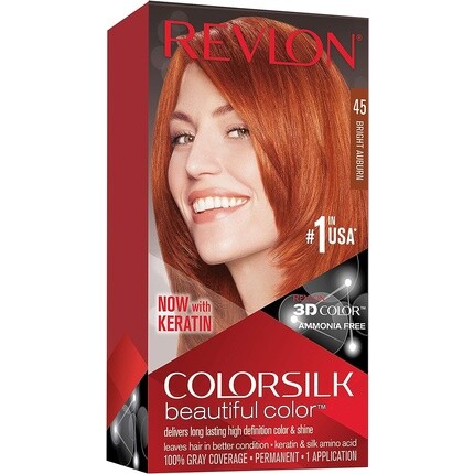 Colorsilk Beautiful Краска для волос 45 Ярко-каштановый, Revlon
Colorsilk Beautiful Краска для волос 45 Ярко-каштановый, Revlon
