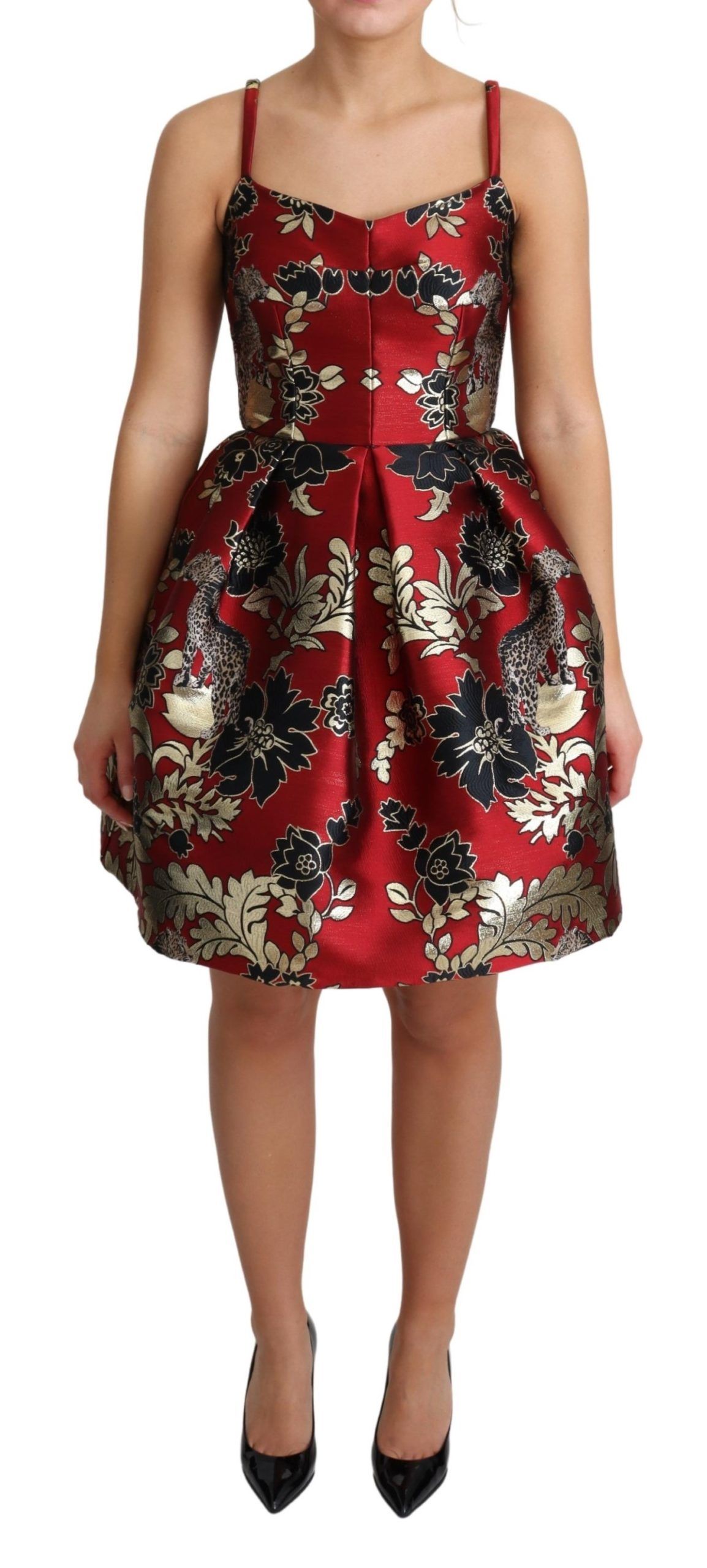 Мини-платье из жаккарда с цветочным леопардовым принтом Dolce & Gabbana, красный
Мини-платье из жаккарда с цветочным леопардовым принтом Dolce & Gabbana, красный